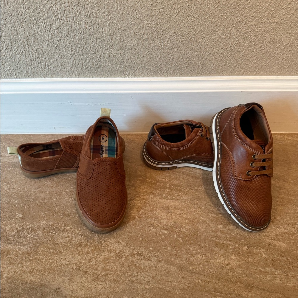 Boys sz 8 toddler shoes - 2 pairs dress/casual combo